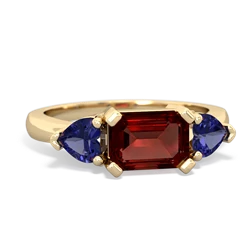 Garnet Three Stone 14K Yellow Gold ring R5235