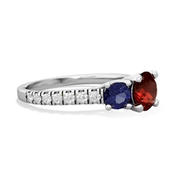 Garnet Pave Trellis 14K White Gold ring R5500