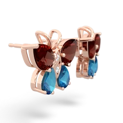 Garnet Butterfly 14K Rose Gold earrings E2215