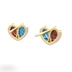 Garnet 'Our Heart' 14K Yellow Gold earrings E5072