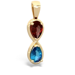 Garnet Infinity 14K Yellow Gold pendant P5050