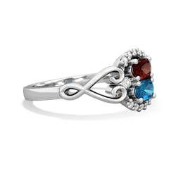 Garnet Love Nest 14K White Gold ring R5860