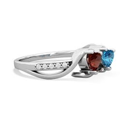 Garnet Side By Side 14K White Gold ring R3090