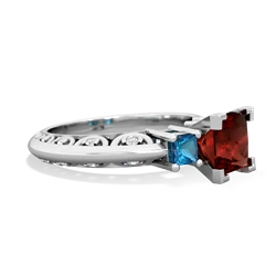 Garnet Eternal Embrace Engagement 14K White Gold ring C2001