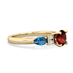 Garnet 6Mm Round Eternal Embrace Engagement 14K Yellow Gold ring R2005