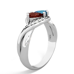 Garnet Summer Winds 14K White Gold ring R5342