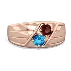 Garnet Men's Streamline 14K Rose Gold ring R0460