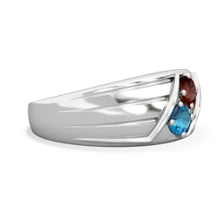 Garnet Men's Streamline 14K White Gold ring R0460