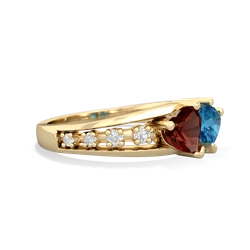 Garnet Heart To Heart 14K Yellow Gold ring R3342