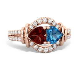 Garnet Art-Deco Keepsake 14K Rose Gold ring R5630