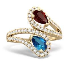 Garnet Diamond Dazzler 14K Yellow Gold ring R3000