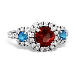 Garnet Regal Halo 14K White Gold ring R5350