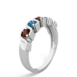 Garnet Anniversary Band 14K White Gold ring R2089