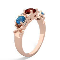 Garnet Hugs And Kisses 14K Rose Gold ring R5016