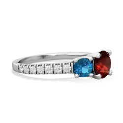 Garnet Pave Trellis 14K White Gold ring R5500