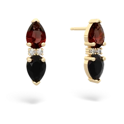 Garnet Bowtie Drop 14K Yellow Gold earrings E0865