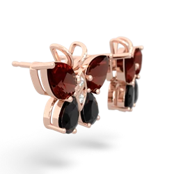 Garnet Butterfly 14K Rose Gold earrings E2215