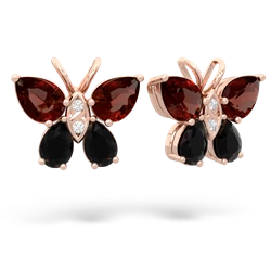 Garnet Butterfly 14K Rose Gold earrings E2215