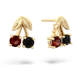 Garnet Sweet Cherries 14K Yellow Gold earrings E7001