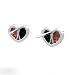 Garnet 'Our Heart' 14K White Gold earrings E5072