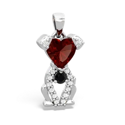 Garnet Puppy Love 14K White Gold pendant P5800