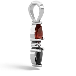 Garnet Bowtie Drop 14K White Gold pendant P0865