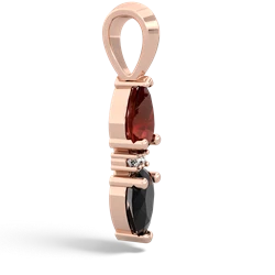 Garnet Bowtie Drop 14K Rose Gold pendant P0865