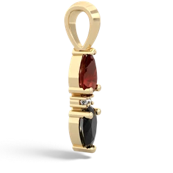 Garnet Bowtie Drop 14K Yellow Gold pendant P0865