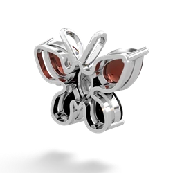 Garnet Butterfly 14K White Gold pendant P2215