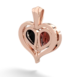 Garnet Two Become One 14K Rose Gold pendant P5330