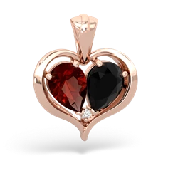 Garnet Two Become One 14K Rose Gold pendant P5330