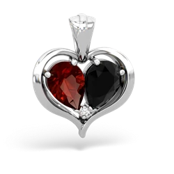 Garnet Two Become One 14K White Gold pendant P5330