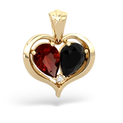 Garnet Two Become One 14K Yellow Gold pendant P5330