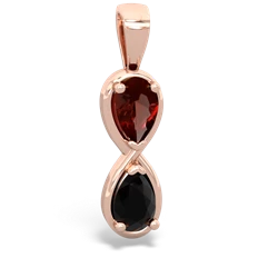 Garnet Infinity 14K Rose Gold pendant P5050