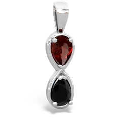 Garnet Infinity 14K White Gold pendant P5050