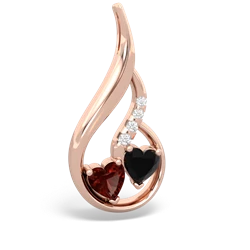 Garnet Keepsake Curves 14K Rose Gold pendant P5450