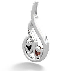 Garnet Keepsake Curves 14K White Gold pendant P5450