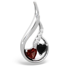 Garnet Keepsake Curves 14K White Gold pendant P5450