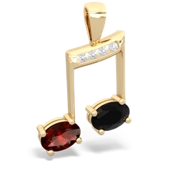 Garnet Color Of Music 14K Yellow Gold pendant P3334