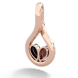 Garnet Pave Twist 'One Heart' 14K Rose Gold pendant P5360