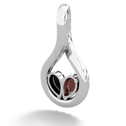 Garnet Pave Twist 'One Heart' 14K White Gold pendant P5360