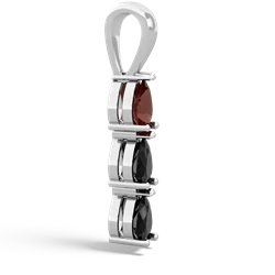 Garnet Dew Drops 14K White Gold pendant P2251