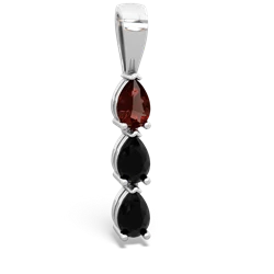 Garnet Dew Drops 14K White Gold pendant P2251