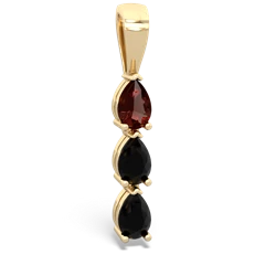 Garnet Dew Drops 14K Yellow Gold pendant P2251