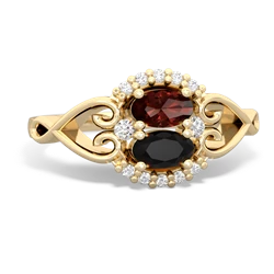 Garnet Love Nest 14K Yellow Gold ring R5860