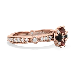 Garnet Sparkling Tiara Cluster 14K Rose Gold ring R26293RD