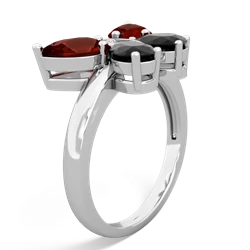 Garnet Butterfly 14K White Gold ring R2215