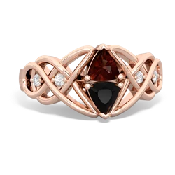 Garnet Keepsake Celtic Knot 14K Rose Gold ring R5300