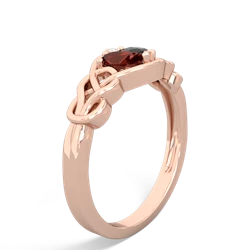 Garnet Celtic Love Knot 14K Rose Gold ring R5420