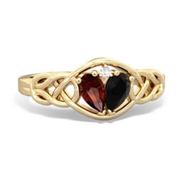 Garnet Celtic Love Knot 14K Yellow Gold ring R5420